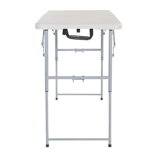 Office Star Products 4-Foot Height-Adjustable Folding Resin Table Light Gray