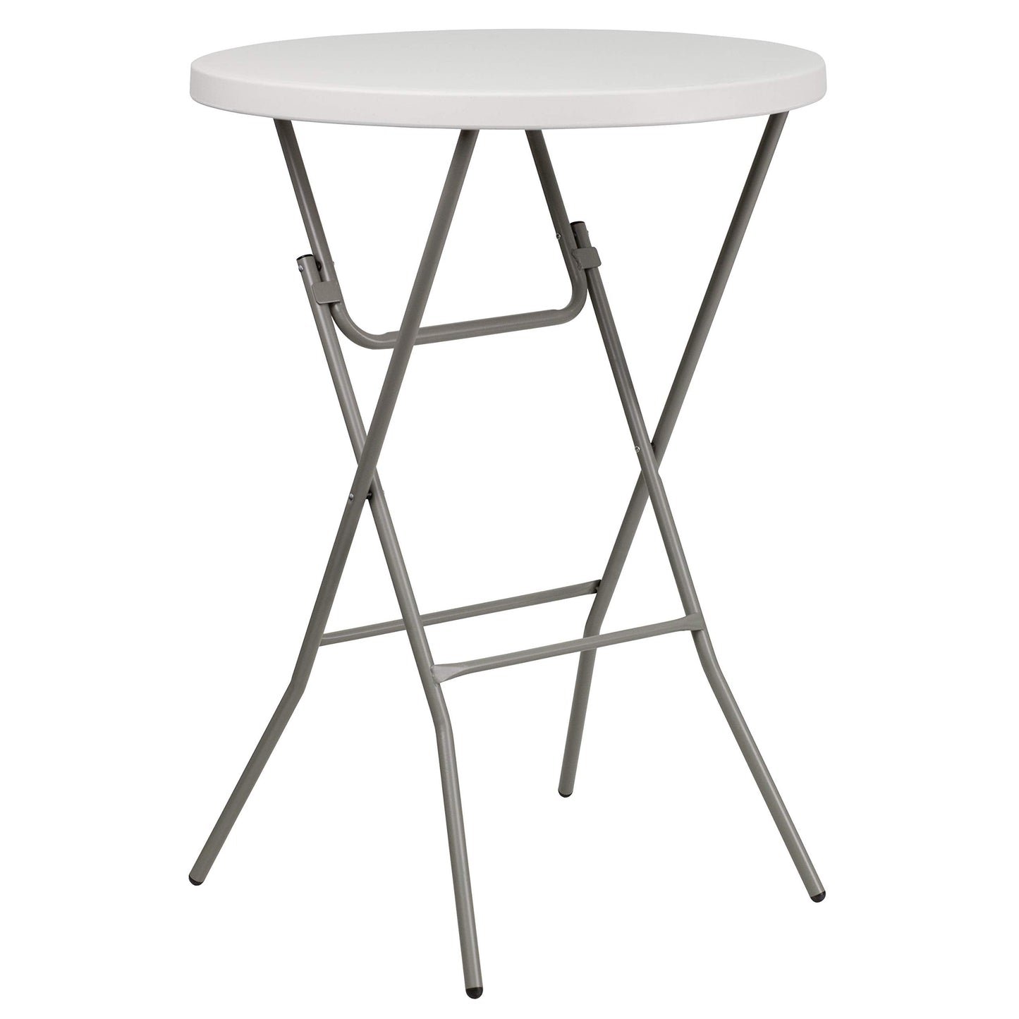 Flash Furniture Kathryn 31.5 Inch Round Folding Bar Height Table Granite White