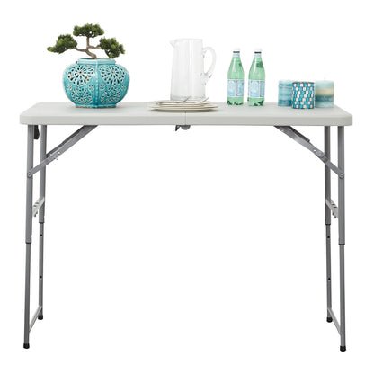 Office Star Products 4-Foot Height-Adjustable Folding Resin Table Light Gray