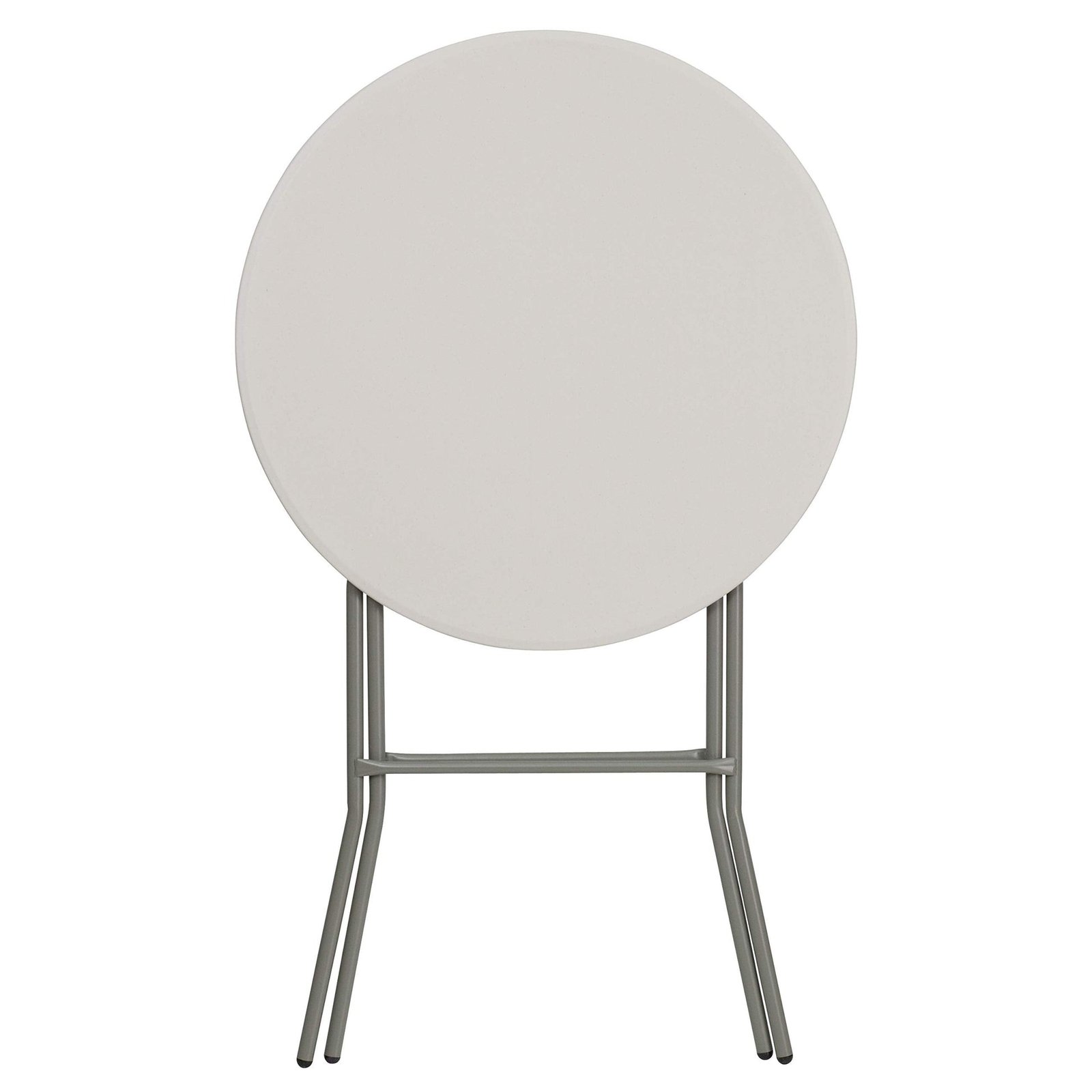 Flash Furniture Kathryn 31.5 Inch Round Folding Bar Height Table Granite White